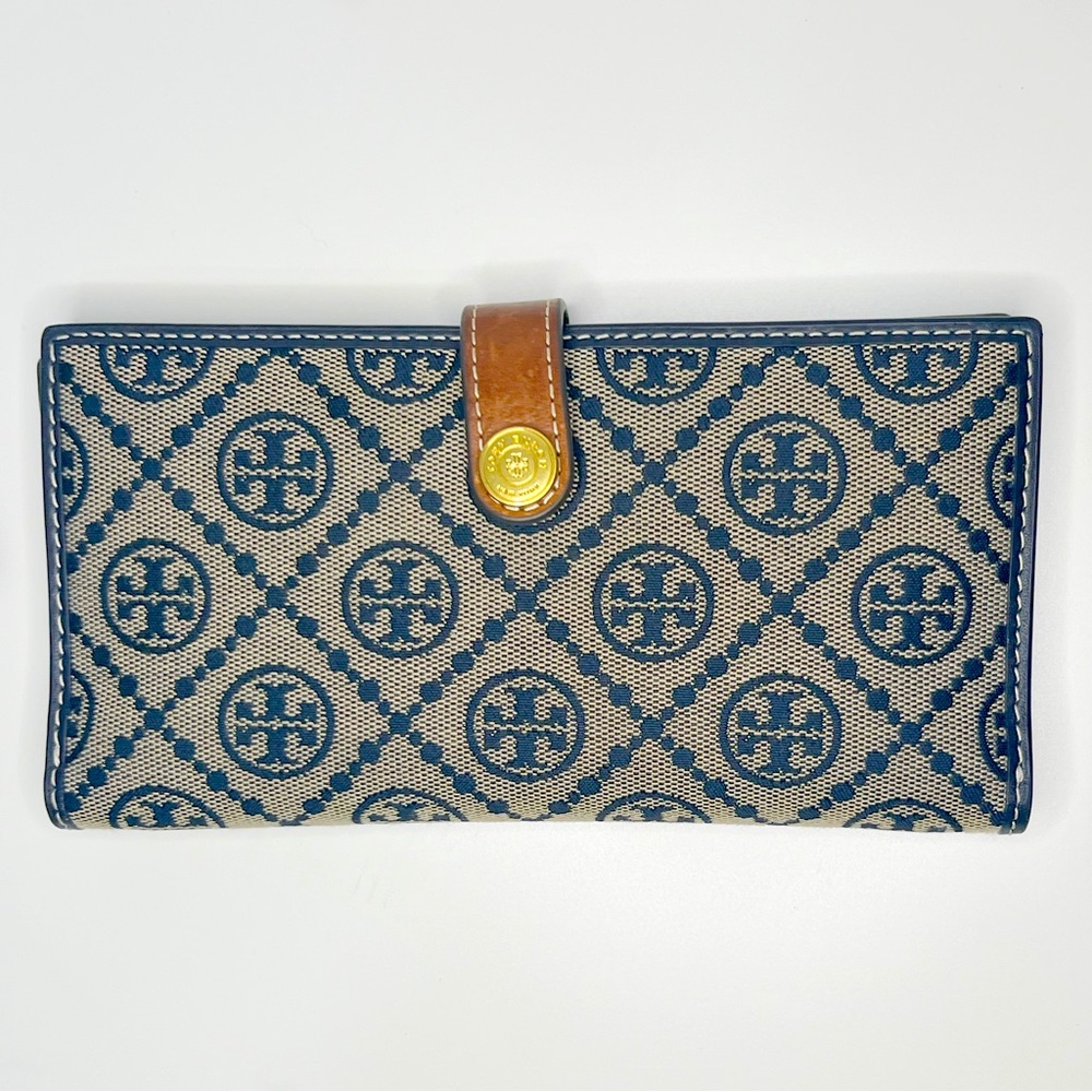 Tory Burch T Monogram Zip Slim Wallet